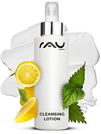 RAU Cleansing Lotion 200 ml - Sanfte & Beruhigende Reinigungslotion für die Tägliche Gesichtsreinigung - Augen-Make-Up & Schmutzpartikel weg, für normale bis trockene Haut mit Fruchtsäure