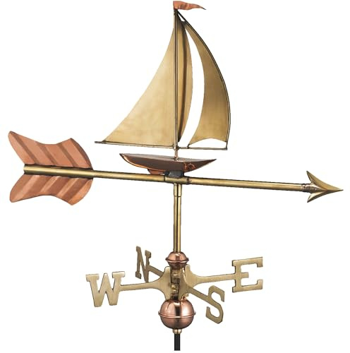 Good Directions 8803PG Wetterfahne Segelboot mit Gartenstange, reines Kupfer