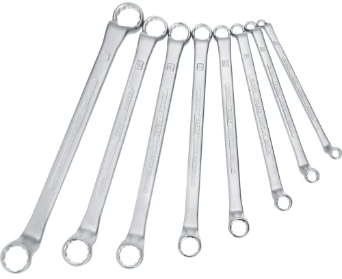Hazet 630/8 Serie di Chiavi a Doppio Anello, Argento, Numero Utensili 8