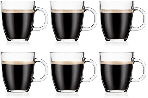 Bodum 11239-10-2 Bistro Tassen, 0,35 L, 6 Stück, Durchsichtig