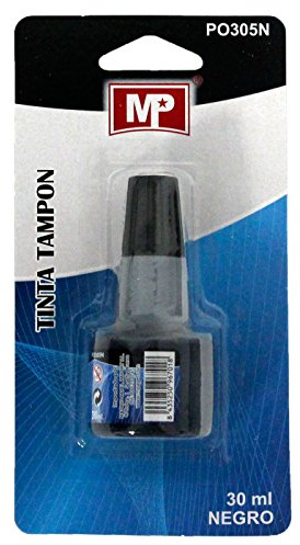 Acan Pack de 4 Botes de Tinta Negra para tampón de Sellos