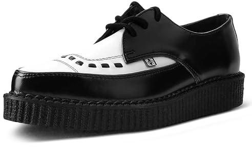 T.U.K. Pointed Creeper Lace-up - Zapatos Hombre y Mujer - Color Black and White Leather - Talla EU39