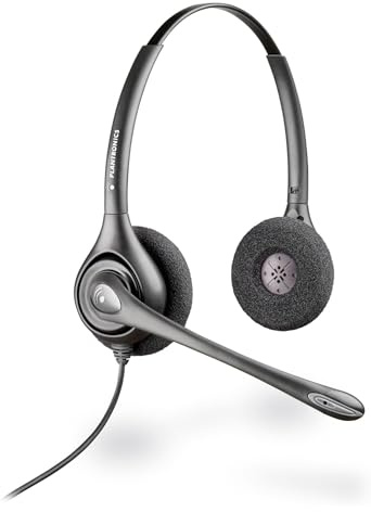 Plantronics SupraPlus HW261N-DC Dual Channel Headset, Black