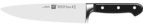 ZWILLING Professional S Kochmesser, Klingenlänge: 20 cm, Breites Klingenblatt, Rostfreier Spezialstahl/Kunststoff-Griff mit Nieten, Schwarz [Made in Germany]