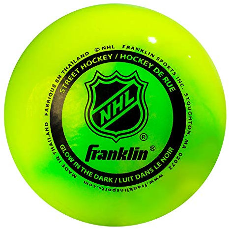 Franklin Sports Unisex – Erwachsene Glow in The Dark Street Hockey Ball NHL, 1