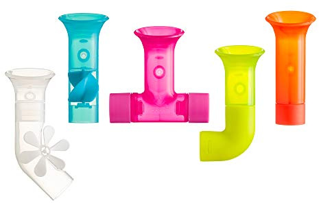 TOMY Boon Pipes Baby Bath Toy | Bath Accessories for Babies and Toddlers | 5 Multicoloured Water Pipes For Bath Time | Suitable For 1, 2, 3 and 4 Year Olds