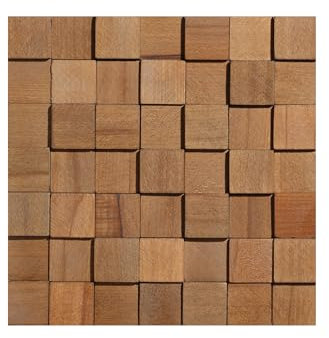 Stegu - Wandpaneele Cube 1 FSC® - 34x34cm - 4 Stück Set Holzplatten aus Holz Holzpaneele mit Lamellenwand und Eiche-Echtholz-Furnier - Wandverkleidung für Wohnzimmer, HomeOffice & Firmengelände