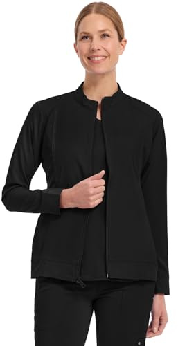 Healing Hands Purple Label Scrubs Jacket for Women Zip Up Black M