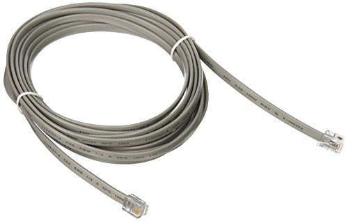 C2G 09600 RJ12 6P6C Straight Modular Cable, Ethernet Network Cable, 14 Feet (4.26 Meters), Silver