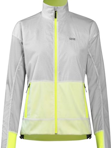 GORE WEAR Drive Veste pour Femmes, GORE-TEX INFINIUM, 40, Blanc/Neon Yellow