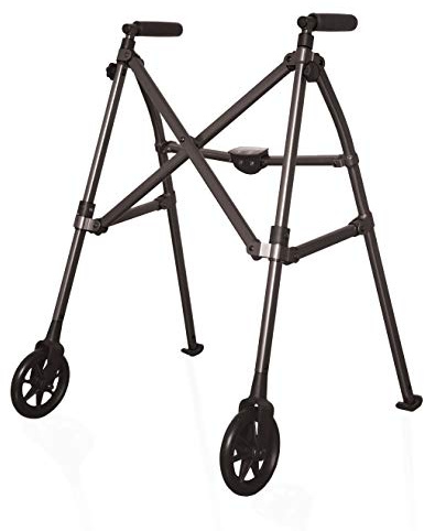 Able Life Space Saver Walker, Lightweight Folding Mobility Frame with 2 Fixed Wheels, Elderly Walking Aid, Black Walnut (Eligible for VAT Relief in the UK)