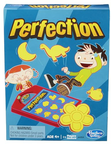 Hasbro Gaming Perfection Game for Kids | Popping Shapes and Pieces | Preschool Board Games for Clasroom | Back to School Gifts | Ages 4+ (Amazon Exclusive)