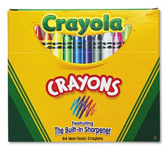 Classic Color Crayons in Flip-Top Pack with Sharpener, 64 Colors