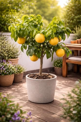 Grapefruitbaum Citrus paradisi (Pompelmo) 70–100 cm – Zitruspflanze im 20 cm Topf – blühender & fruchttragender Zitrusbaum für Terrasse, Balkon & Wintergarten