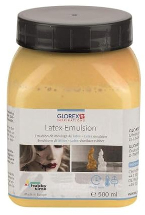 Glorex 6 2703 002 Latex Emulsion, 500 ml, Air-Hardening, Natural Moulding Mass on 1-Component Based from Rubber Tree, Skin-Friendly, Dyeing
