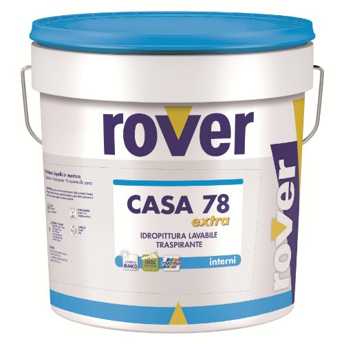 Pittura Casa 78 Extra Lt. 5 Base C Rover (188704) - Vernice al Latte Rosso Opaco 5 litri Pittura Interno Gesso 55 m²/litro