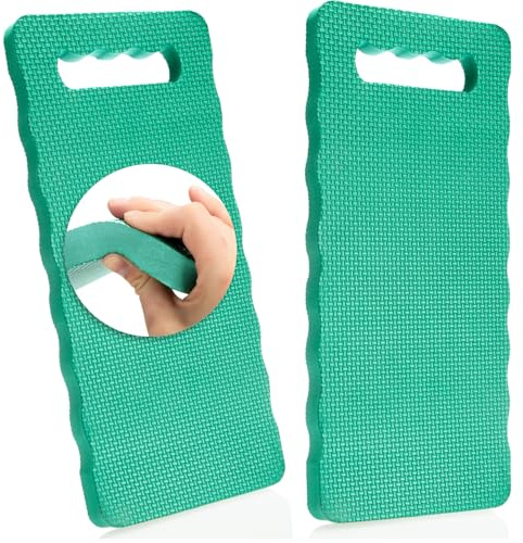 com-four® 2x Cuscini per ginocchia per il giardino - Tappetino per ginocchia per giardinaggio - Ginocchiere per l'artigianato e il tempo libero - Tappetino per protezione (verde - 2 pezzi)