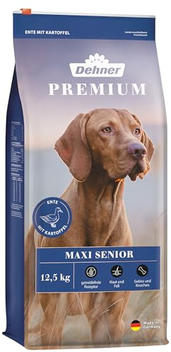 Dehner Comida Seca para Perros Maxi Senior, Pato y Cordero con Patata, 12,5 kg