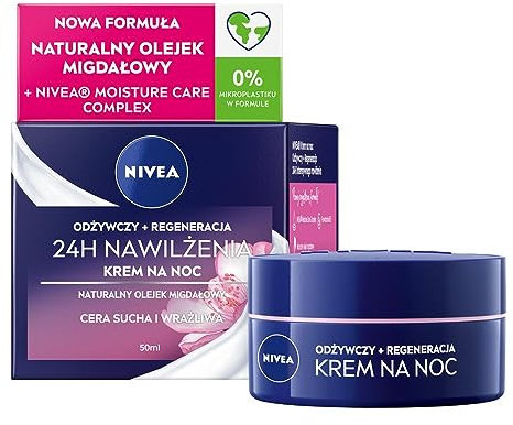 Nivea Rich Face Regenerating Night Cream for Dry to Sensitive Skin 50 ml / 1.6 fl oz by Nivea