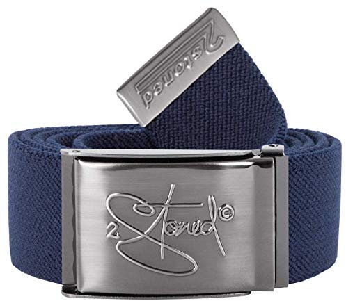 2Stoned Stretchgürtel Koppelgürtel elastisch Classic Matt geprägt, Navy, 130cm - 150cm dehnbar, für Damen und Herren