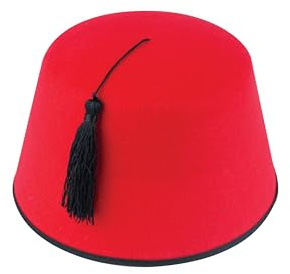 HENBRANDT Single Red Fez Hat for Adults - Classic Fancy Dress Costume Accessory with Tassel - Adult Size 19cm Novelty Party Hats