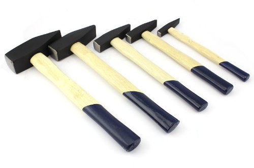 Schlosserhammer Satz 5-tlg,Hammer Set 100 + 200 + 300 + 500 + 1000g, Holzstiel