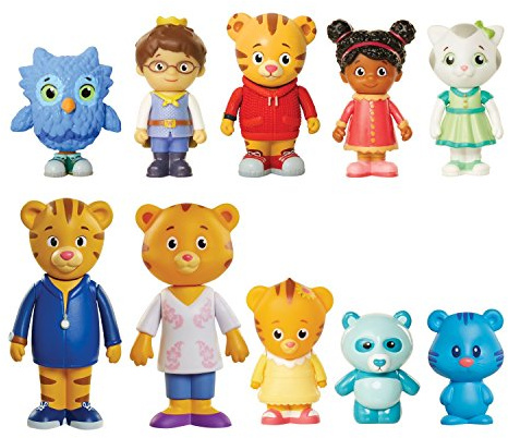 Daniel Tiger's Neighborhood Friends & Family Figure Set (10 Pack) Includes: Daniel, Friends, Dad & Mom Tiger, Tigey & Exclusive Figure Pandy [Amazon Exclusive]