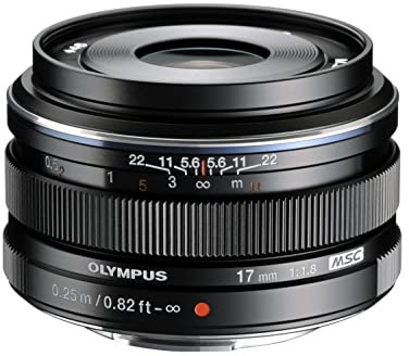 OM SYSTEM OLYMPUS M.Zuiko Digital 17mm F1.8 Black For Micro Four Thirds System Camera, Compact Design, Beautiful Bokeh, Bright