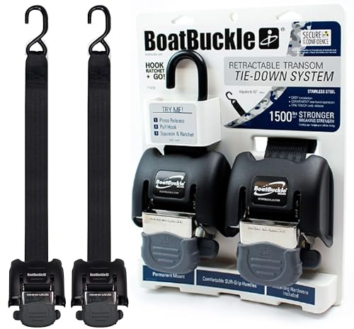 BoatBuckle G2 Edelstahl-Spanngurt (schwarz), 1 Paar