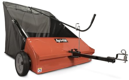 Agri-Fab 45-0492 44 Tow-Behind Lawn Sweeper, 28 cu. ft Hopper Bag Capacity; Leaf & Grass Catcher, with Adjustable Brush Height and Dump From Seat Handle