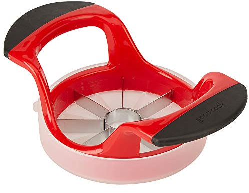 GoodCook Touch Apple Wedger with Stainless Steel Cutting Edges and Protective Cover, Red