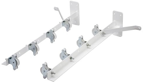 Sauvic Stendibiancheria da parete con 8 fili acciaio plastificato bianco