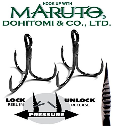 MARUTO Semi Barbless Drillinge SB-36 - Drillingshaken ohne Widerhaken zum Raubfischangeln, Angelhaken für Hecht, Barsch & Forelle, Größe/Packungsinhalt:Gr. 4/7 Stück pro Packung