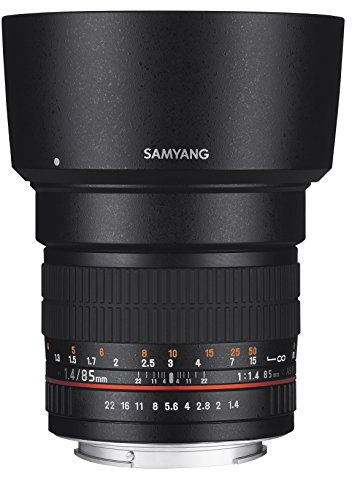 Samyang F1111209101 - Objetivo fotográfico DSLR para Micro Cuatro Tercios (Distancia Focal Fija 85mm, Apertura f/1.4-22 AS IF UMC, diámetro Filtro: 72mm), Negro