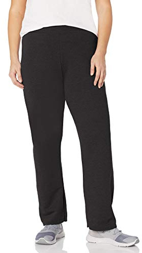 Just My Size Fleecebyxor i plus-storlek för kvinnor, Ebenholts, 3X