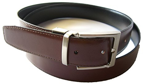 YOJAN PIEL Cinturón de PIEL Reversible | PIEL de Ubrique| Negro y Marrón | 95 cms. | Cinturón Elegante Para Vestir en Bodas y Eventos Formales | Cómodo y Ajustable a su Medida