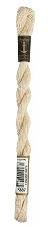Ankare pärltråd, broderitråd, bomull, 00387 Creme, kräm