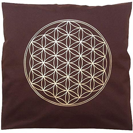 Kissenbezug Blume des Lebens Baumwolle braun 40x40cm