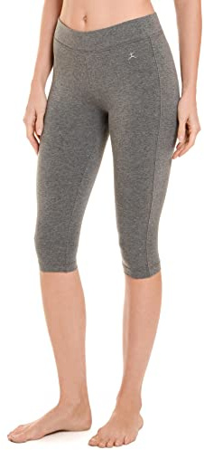 Danskin Leggings Capri para Mujer, Gris Jaspeado, Medium
