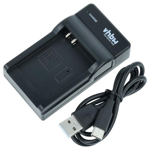 vhbw Cargador USB-C Compatible con Canon NB-4L | NB-5L cámara videocámara/batería + cable USB-C + LED