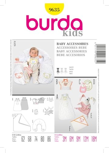 Burda Schnittmuster 9635 Baby Accessoires Gr. 19 x 13 cm 62-86 EU
