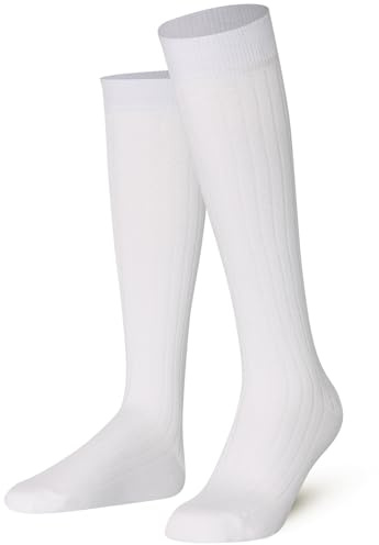 Mysocks Calzini alti al ginocchio Costola bianca
