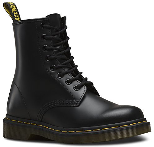 Dr. Martens Damen 1460 Combat Boots, Schwarz Black Smooth, 41 EU