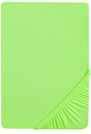biberna 0077144 Spannbetttuch Feinjersey (Matratzenhöhe max. 22 cm), gekämmte Baumwolle, superweich 1x 90x190 cm > 100x200 cm hellgrün