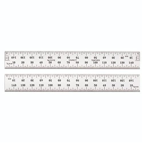 Starrett C635E-150 Zollstock aus gefedertem gehärtetem Stahl mit Millimeterteilungen, 150 mm Länge, 19 mm Breite, 1,2 mm Dicke