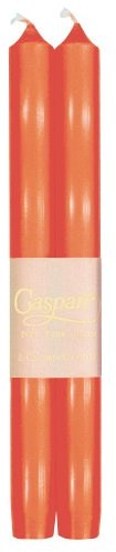 Caspari 10-inch Taper Unscented Candles, Set of 2, Orange