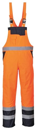 Portwest Contrast Bib and Brace - Lined, Size: S, Colour: Orange, S489ORRS