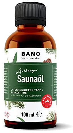 Bano Huile pour sauna tyrolienne 100ml | Huile pour infusion de sauna au pin de montagne, au sapin et à l'eucalyptus