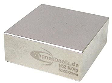 Neodym Magnet 50x50x20mm 5x5x2cm 160kg Zugkraft N52 super Seltenerde rare earth Permananetmagnet vernickelt