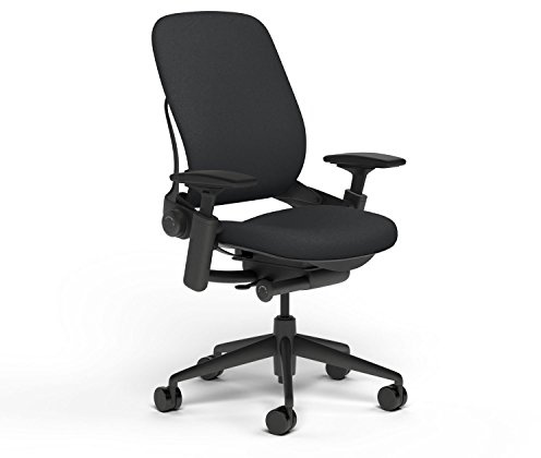 Steelcase Leap Chair Black Base - Hard Floor Casters - Black Fabric V2
